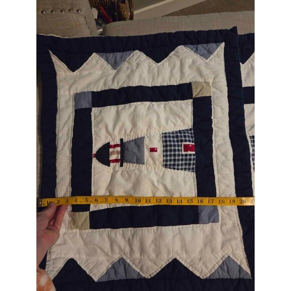 Nautical quilted pillow covers set 100% cotton - Picture 6 of 7